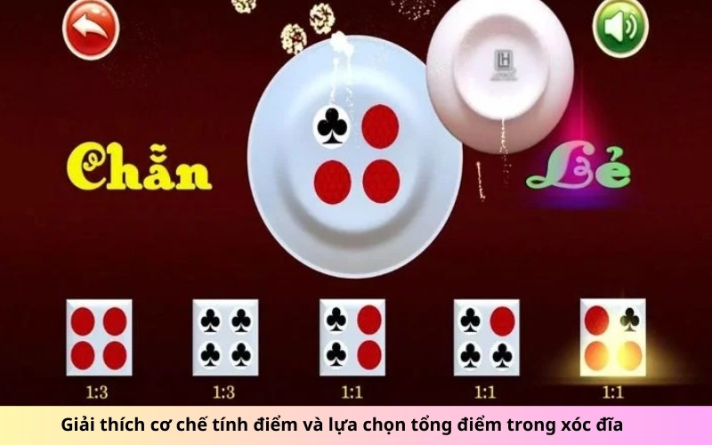 Giải thích cơ chế tính điểm và lựa chọn tổng điểm trong xóc đĩa